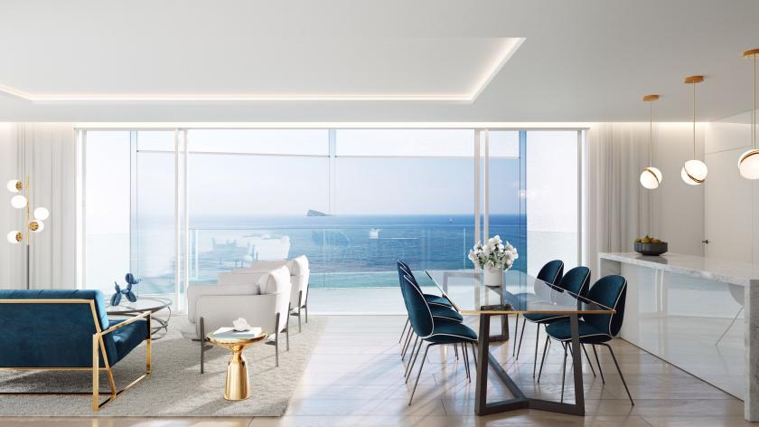 Appartement de luxe avec terrasse spacieuse 1 ° ligne plage Benidorm in Medvilla Spanje