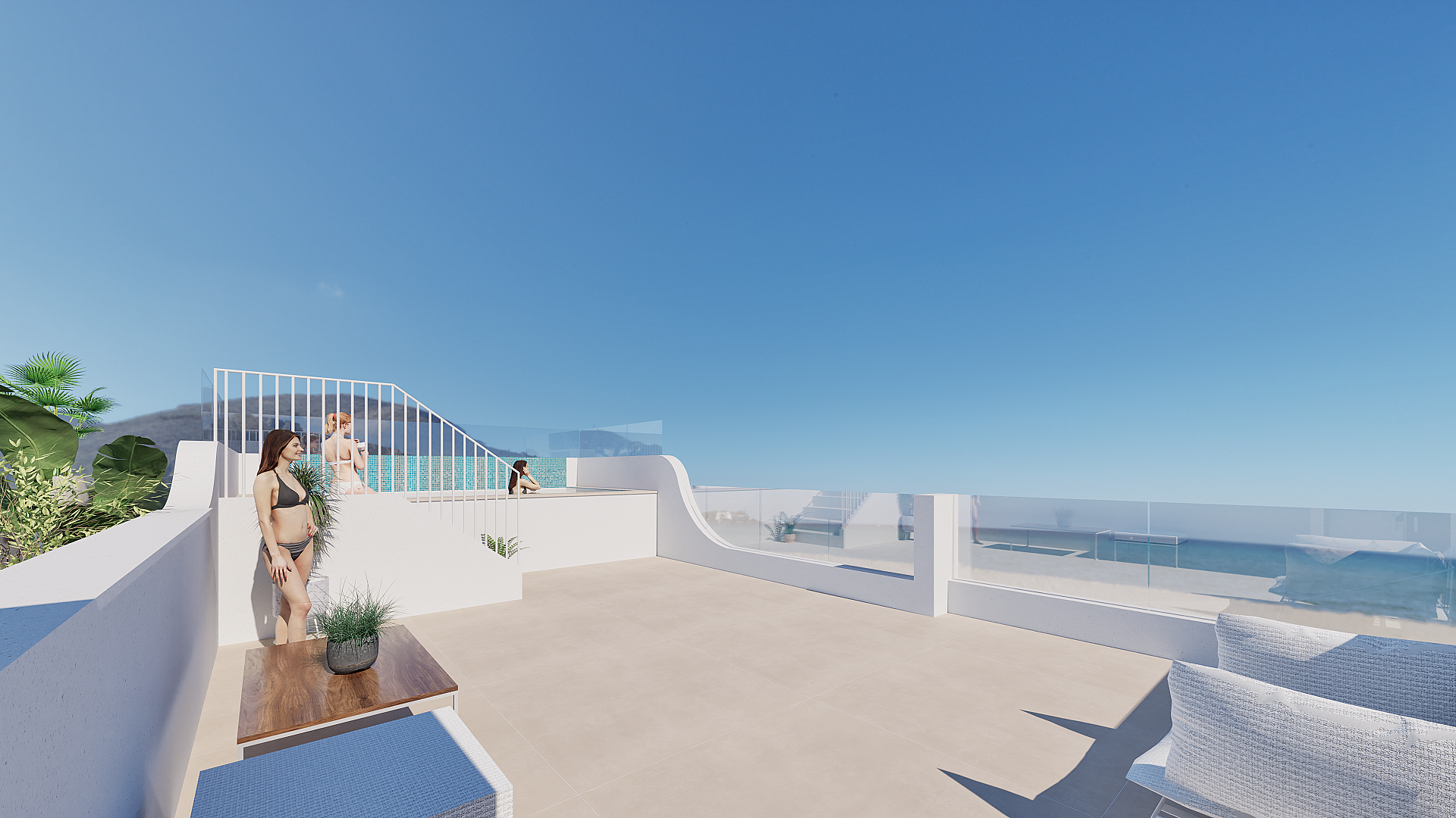 2 chambre Appartements - terrasse sur le toit à Torre de la Horadada in Medvilla Spanje
