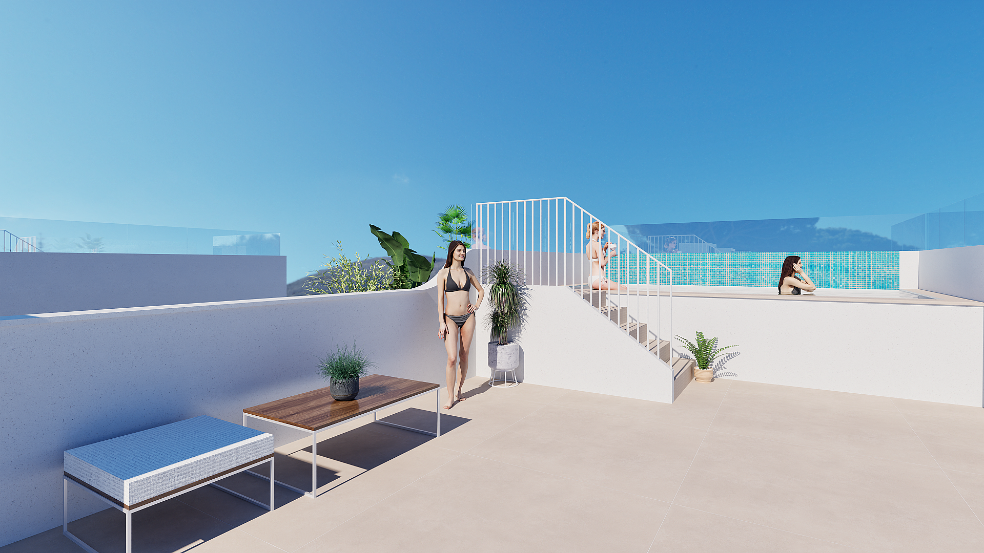 2 chambre Appartements - terrasse sur le toit à Torre de la Horadada in Medvilla Spanje