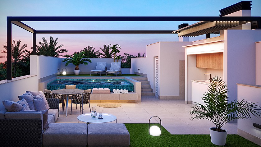 3 chambre Appartements - terrasse sur le toit à Pilar de la Horadada in Medvilla Spanje