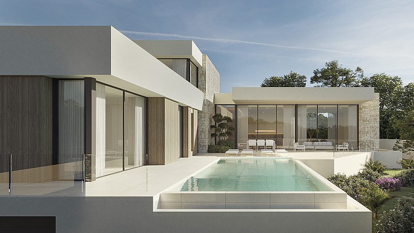 Villa en construction avec vue sur la mer à Moraira in Medvilla Spanje