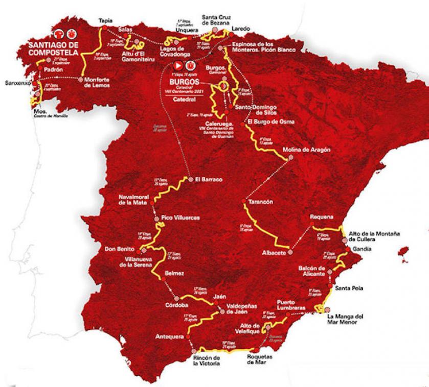 Vuelta 2021 sur la Costa Blanca et la Costa del Sol in Medvilla Spanje