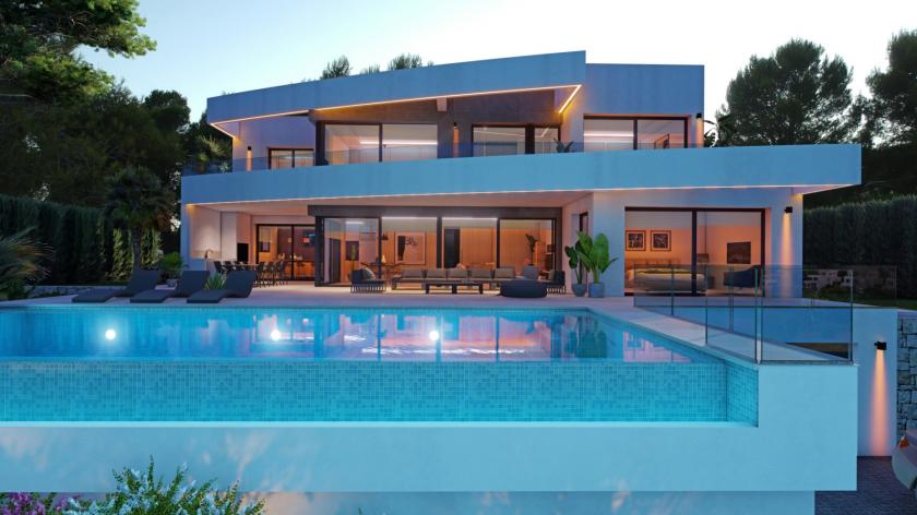 Belle villa de luxe avec vue sur la mer à Moraira in Medvilla Spanje